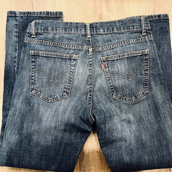 Levi's 541 Athletic Boyfriend Fit High Waist Medium Wash Straight Leg Ankle Crop - Picture 9 of 10